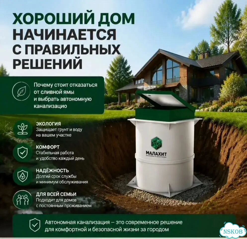 Септик Малахит под ключ без откачки и запаха фото 1