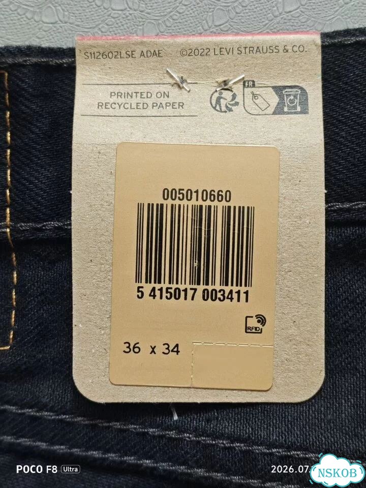 Джинсы levis 501 0160 w36 L34 original фото 3