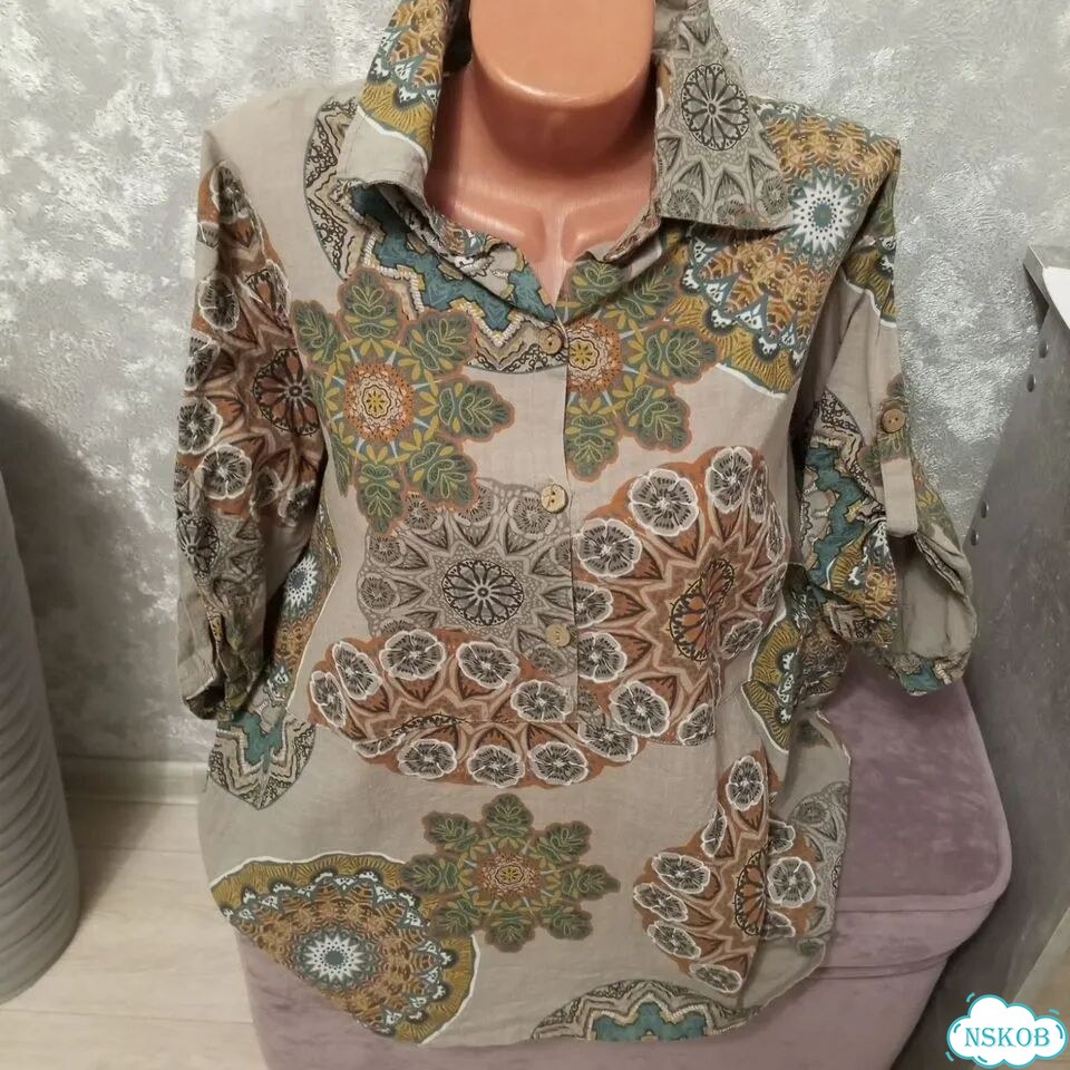 Блузка лен 52 54 фото 1