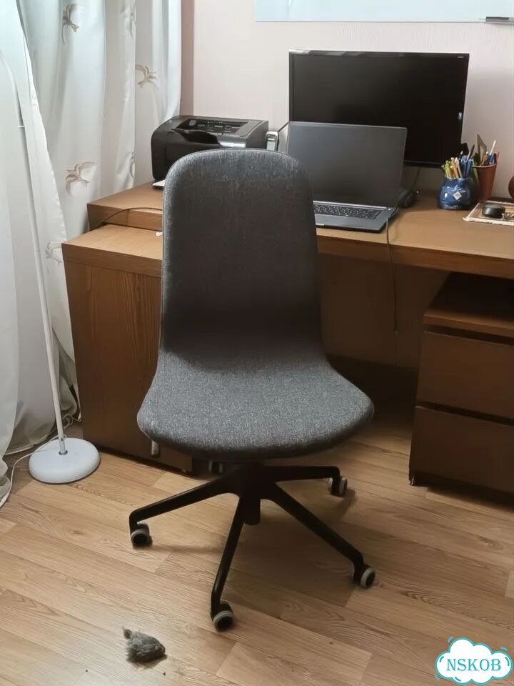 IKEA Офисное кресло, Gunnared dark grey/black фото 3