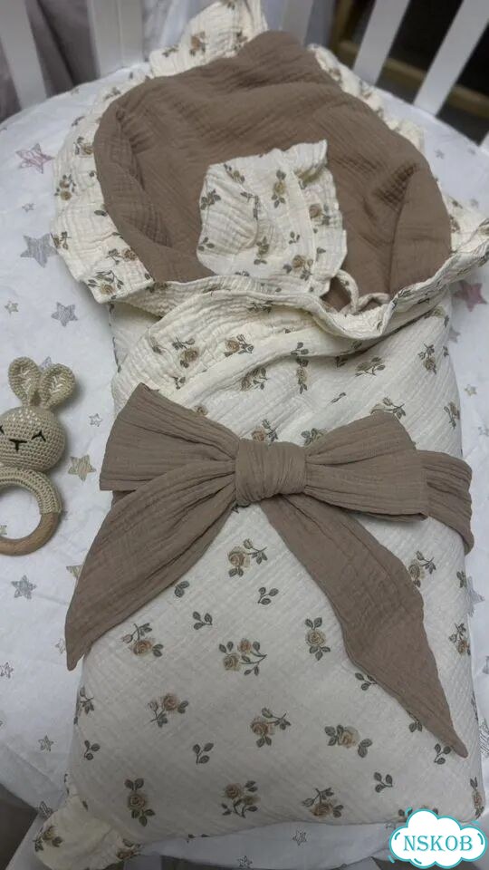 Конверт на выписку летний из муслина новый фото 2