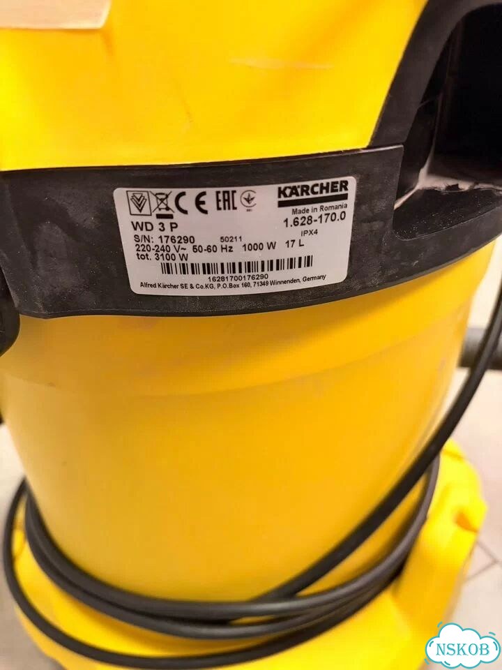 Строительный пылесос karcher wd 3 p(T) фото 2