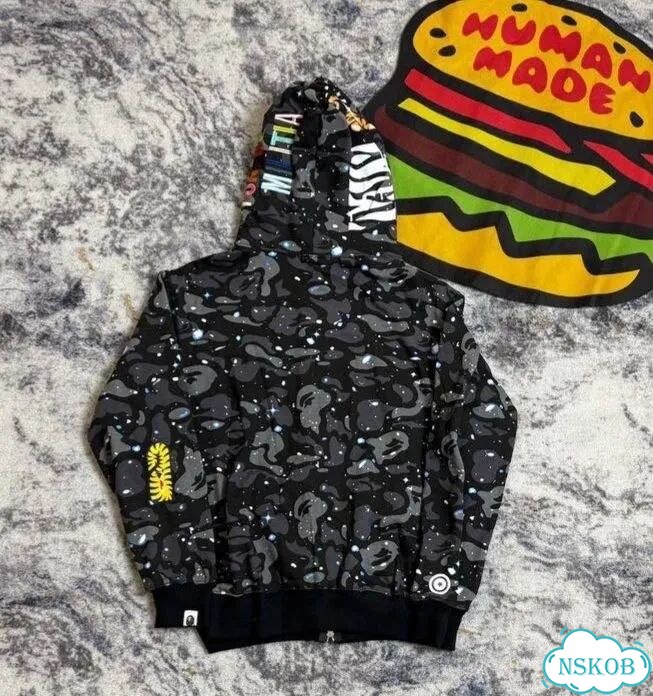 Camo Зип tiger худи Черный Space Bape фото 2
