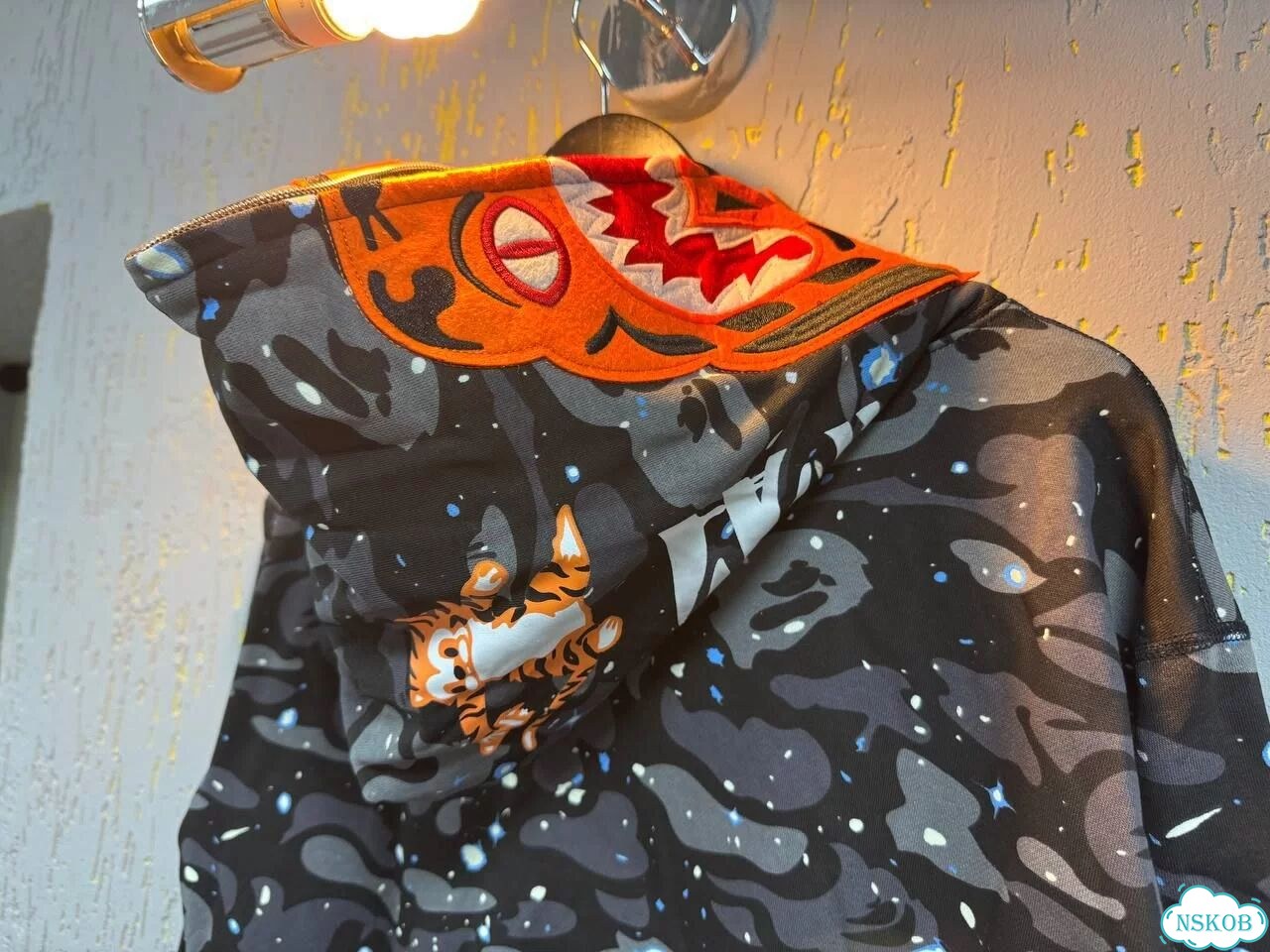 Camo Зип tiger худи Черный Space Bape фото 4