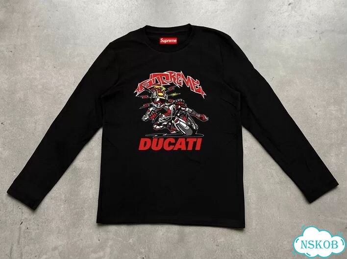 Лонгслив черный Supreme x Ducati bike tee streetwear vintage unisex DAC0240 фото 1