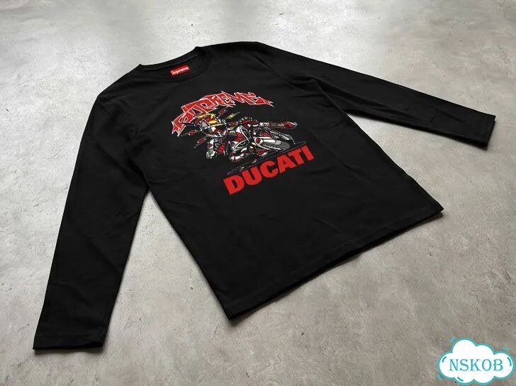 Лонгслив черный Supreme x Ducati bike tee streetwear vintage unisex DAC0240 фото 2