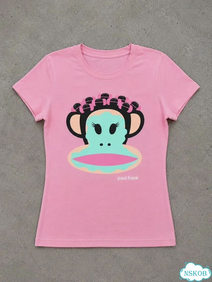 Paul Frank футболка женская нежно-розовая baby tee фото 1