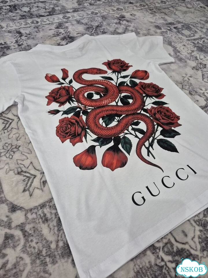 Gucci Red Snaje Футболка фото 8