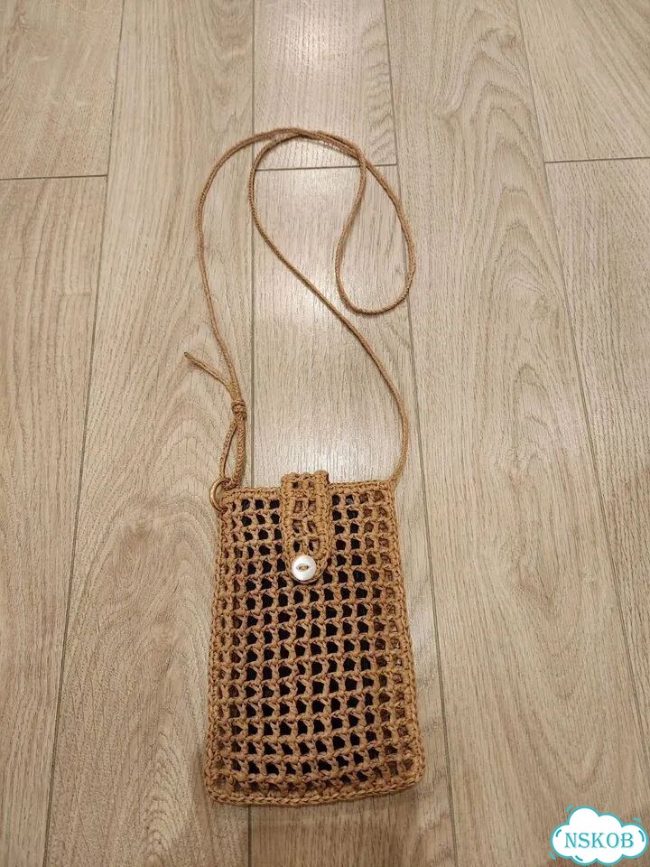 Сумочка для телефона из рафии Handmade фото 2