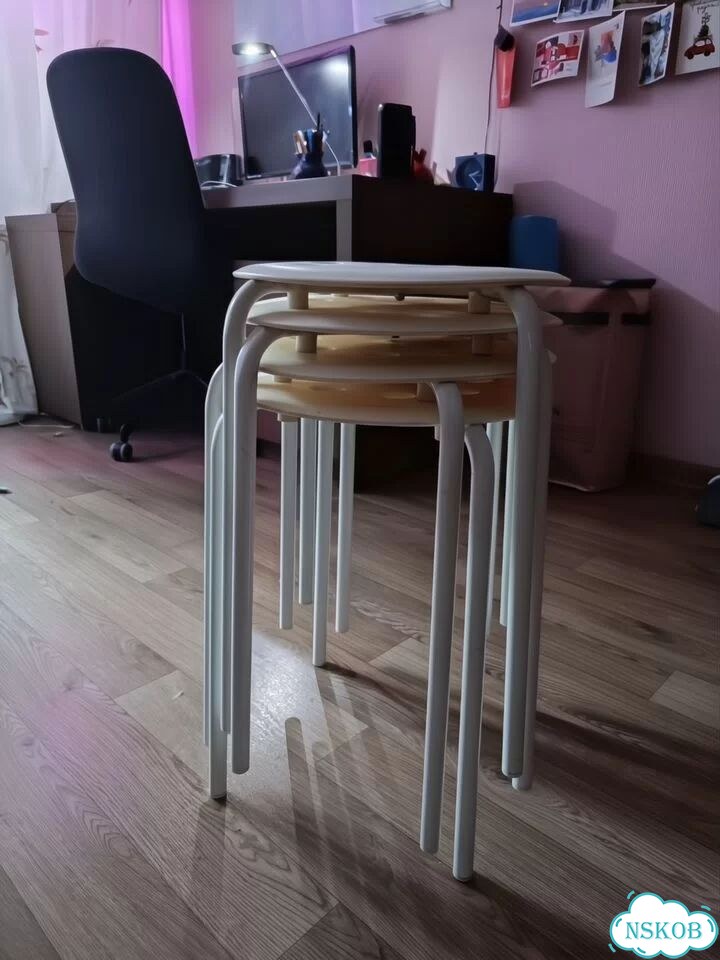 Табуретка IKEA белая фото 2
