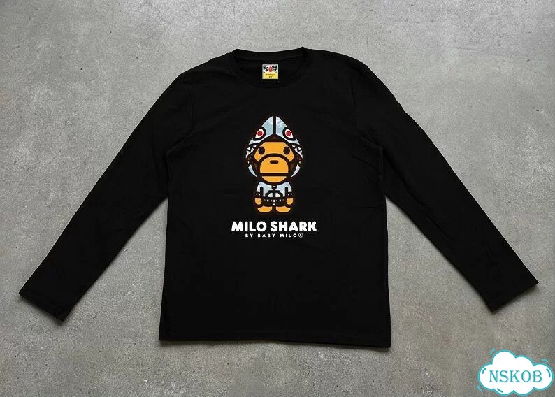 Лонгслив черный Bape ss26 Camoiflage Shark Hatshirt Monkey streetwear vintage unisex DAC0222 фото 1
