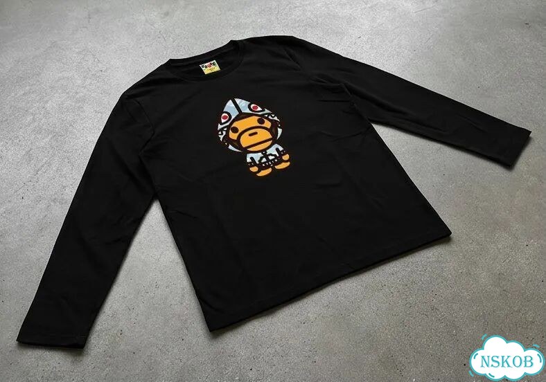 Лонгслив черный Bape ss26 Camoiflage Shark Hatshirt Monkey streetwear vintage unisex DAC0222 фото 2