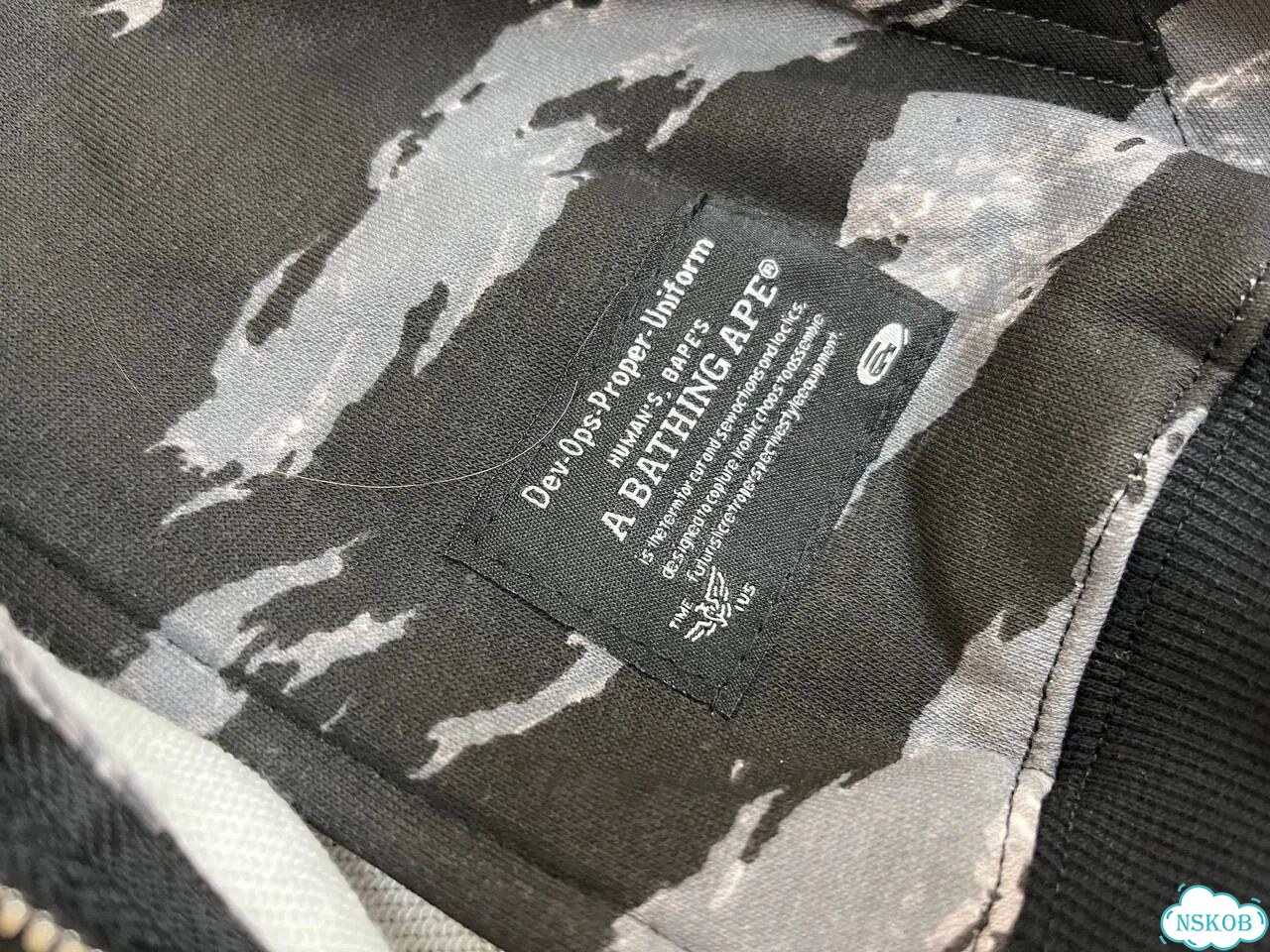 Серый Зип худи tiger Bape фото 3