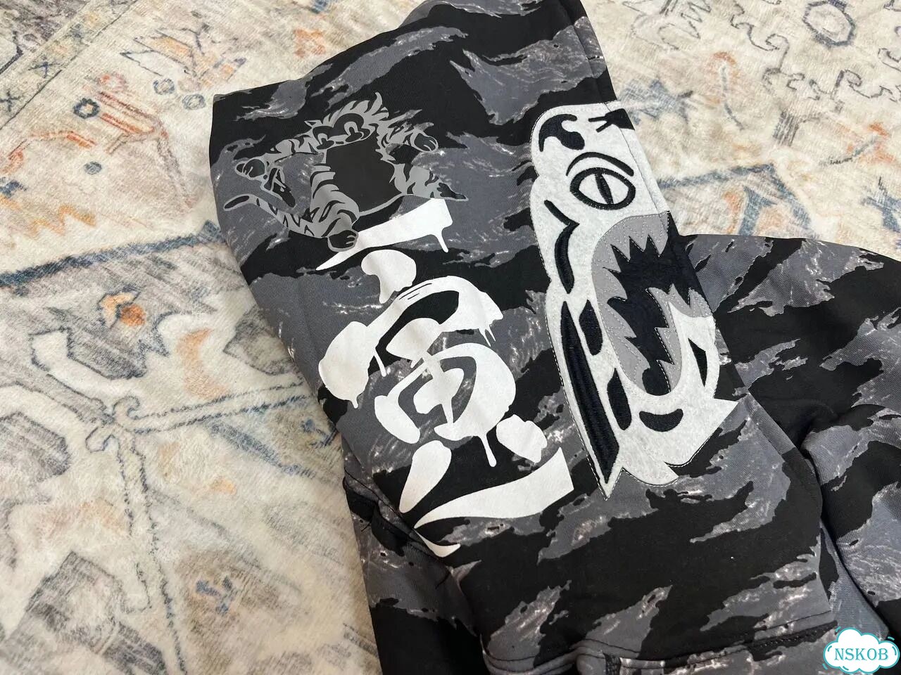 Серый Зип худи tiger Bape фото 4