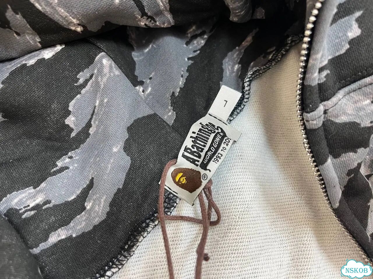 Серый Зип худи tiger Bape фото 5