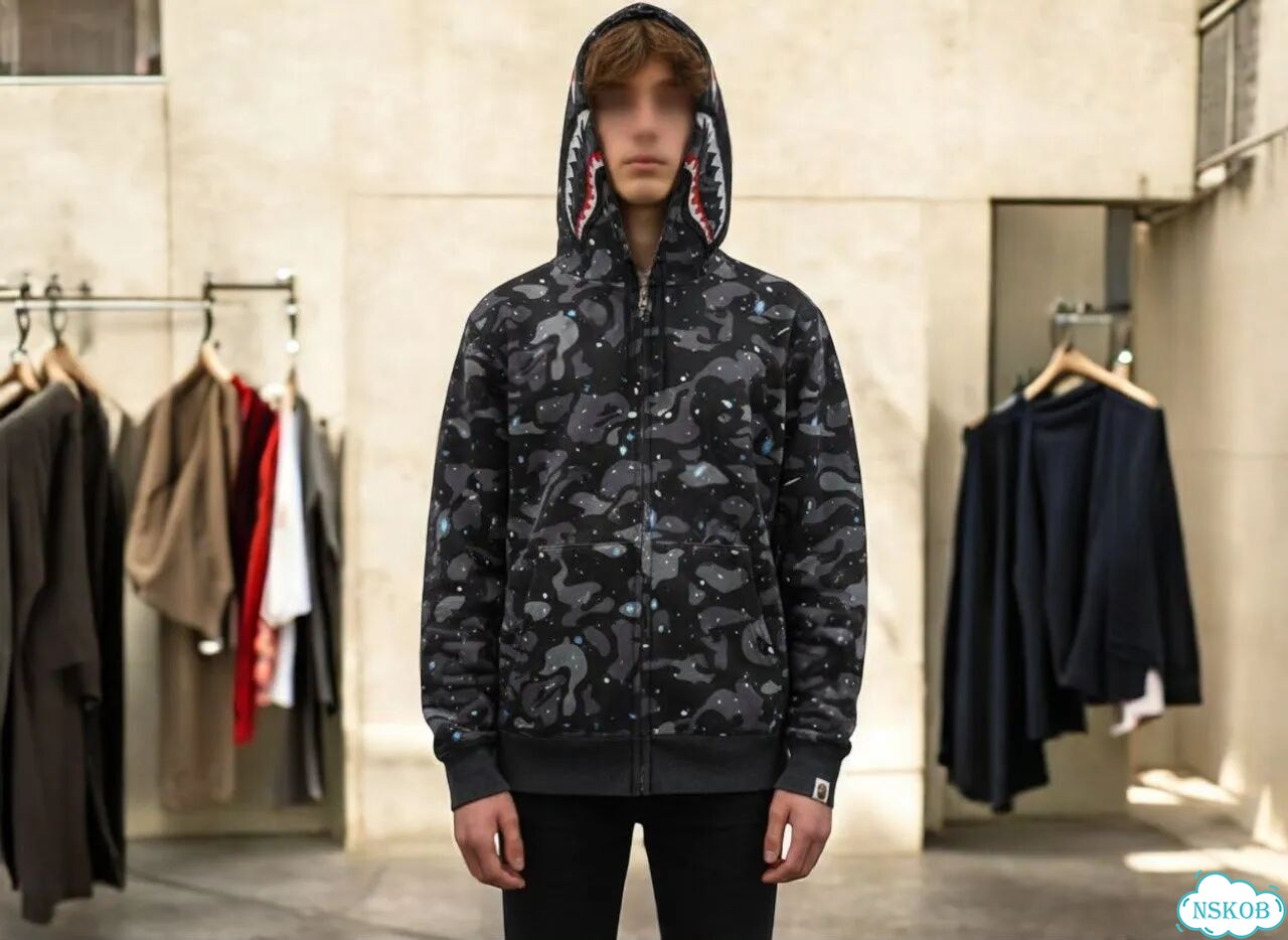 Bape худи Space Camo tiger Черный Зип фото 1