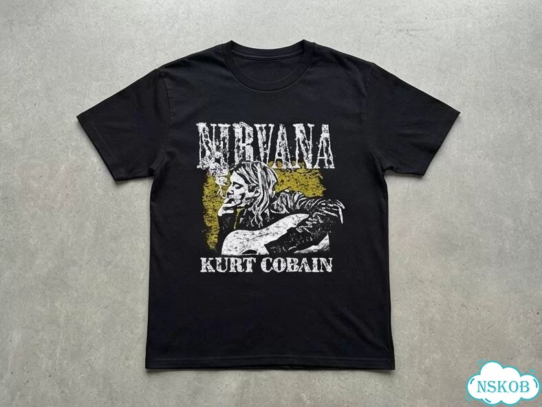 Футболка мужская черная Nirvana Kurt Cobain streetwear vintage AD0036 фото 1