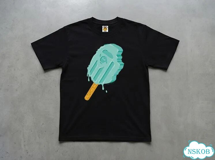 Футболка мужская Bape черная T-shirt SS26 rod ice printing streetwear vintage AC0212 фото 1