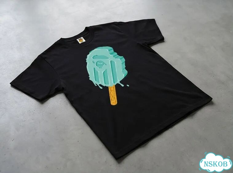 Футболка мужская Bape черная T-shirt SS26 rod ice printing streetwear vintage AC0212 фото 2