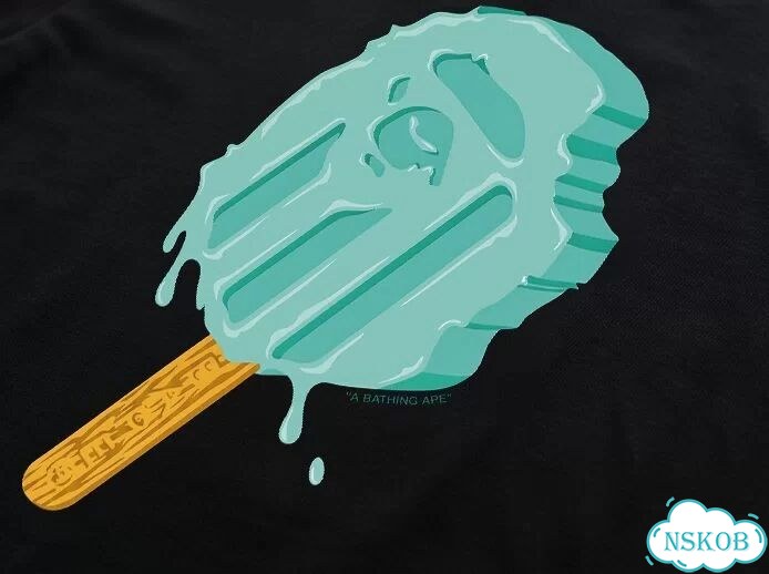 Футболка мужская Bape черная T-shirt SS26 rod ice printing streetwear vintage AC0212 фото 3