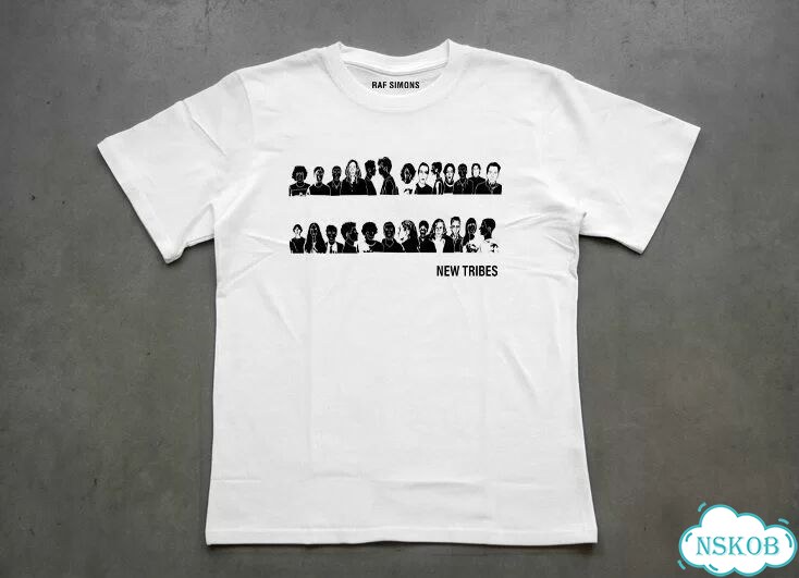 Футболка мужская белая Raf By Raf Simons New Tribes streetwear vintage AC0176 фото 1
