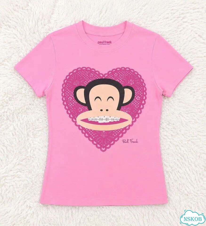 Футболка Paul Frank Женская нежно-розовая baby tee фото 1