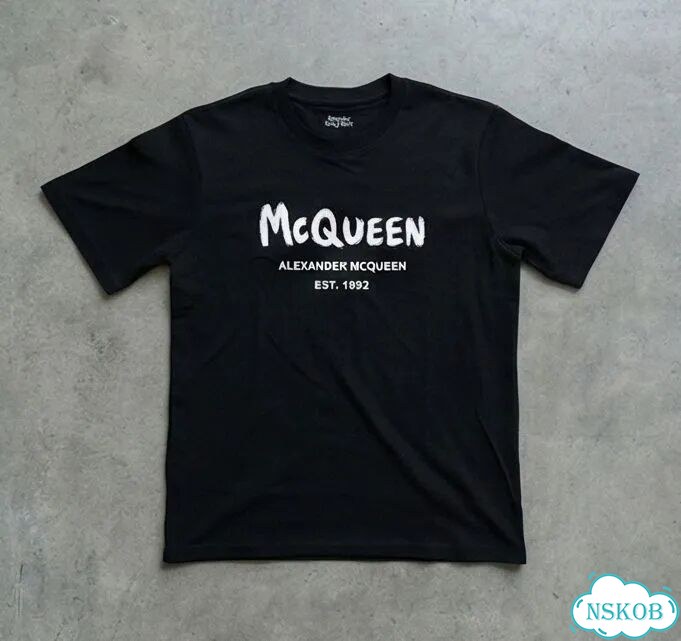Футболка черная Alexander McQween luxury archive unisex DAC0028 фото 1