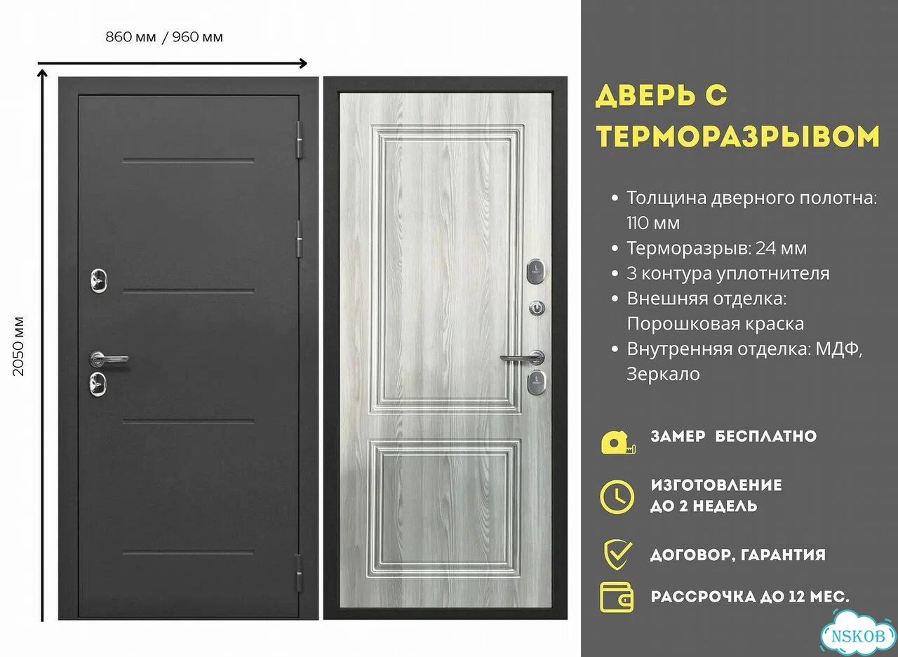 Двери входные с терморазрывом в рассрочку фото 6