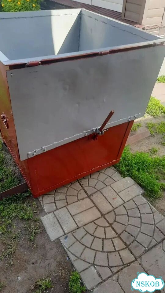 Мусорный бак металлический 0.75м3 сскрышкой фото 4