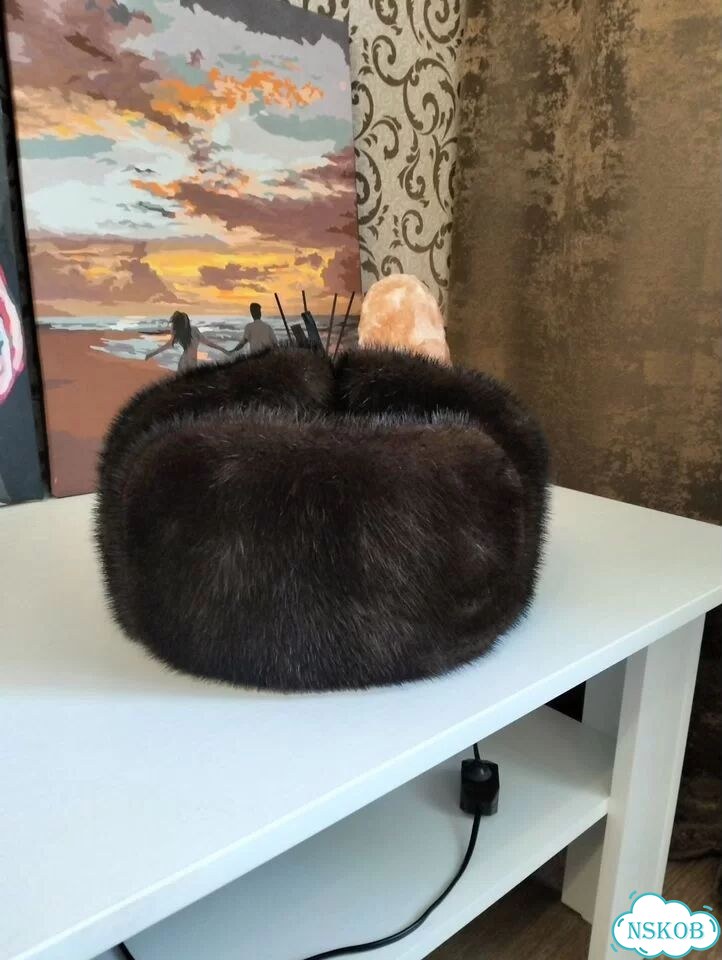 Норковая шапка мужская ушанка фото 1