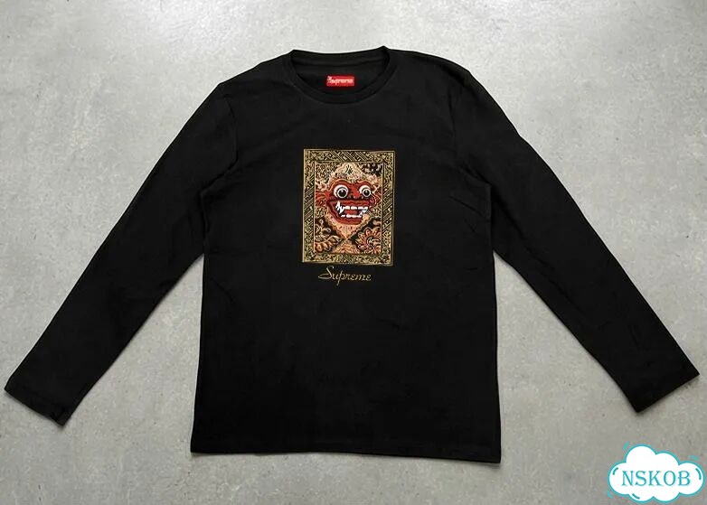 Лонгслив мужской Supreme черный ss21 week 14 Barong Patch streetwear vintage AC0104 фото 1