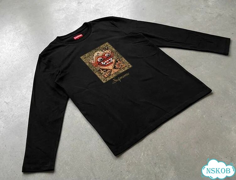 Лонгслив мужской Supreme черный ss21 week 14 Barong Patch streetwear vintage AC0104 фото 3