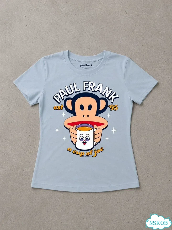 Футболка Paul Frank голубая baby tee a cup of joe фото 1