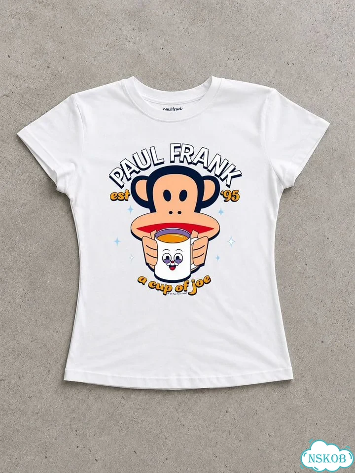 Футболка Paul Frank белая baby tee a cup of joe фото 1