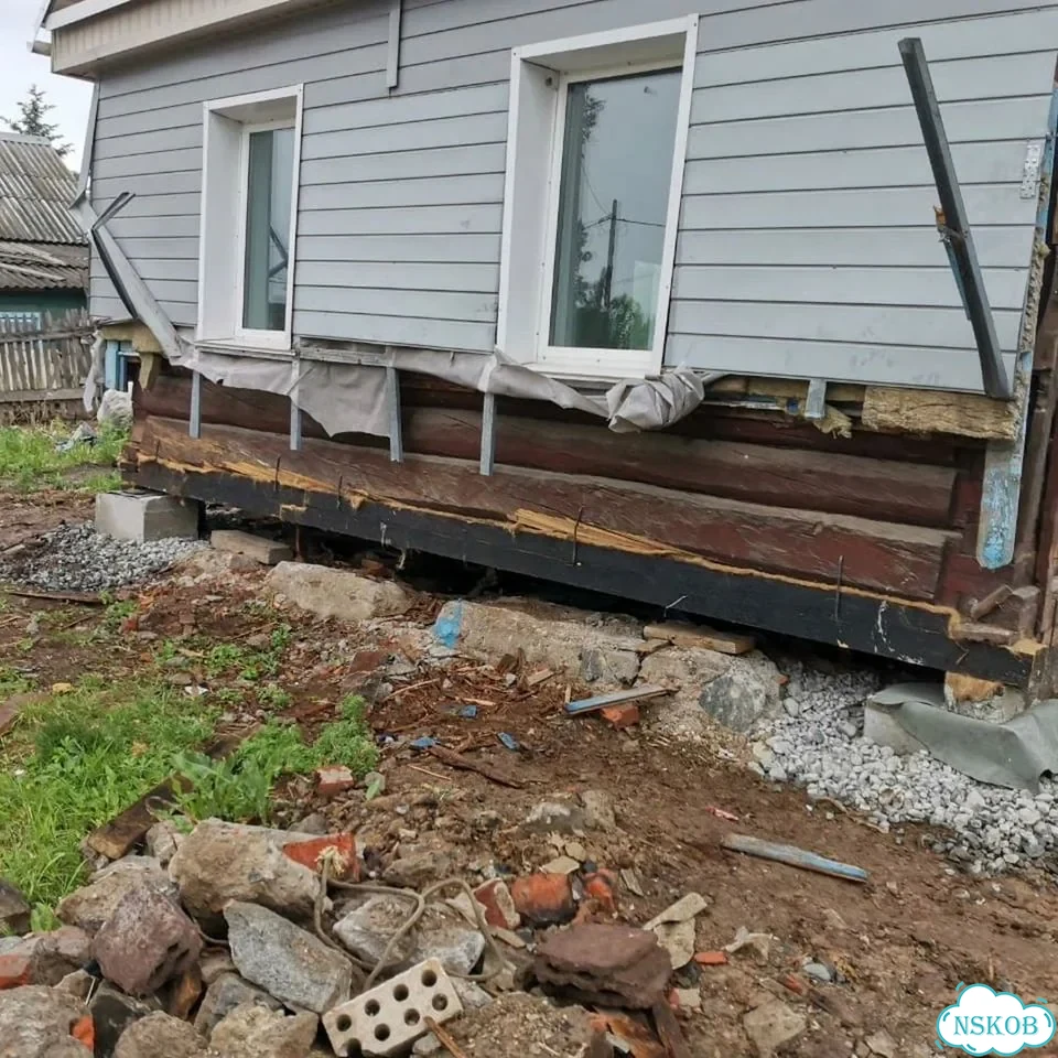 Замена венцов замена лаг подъем дома фото 10