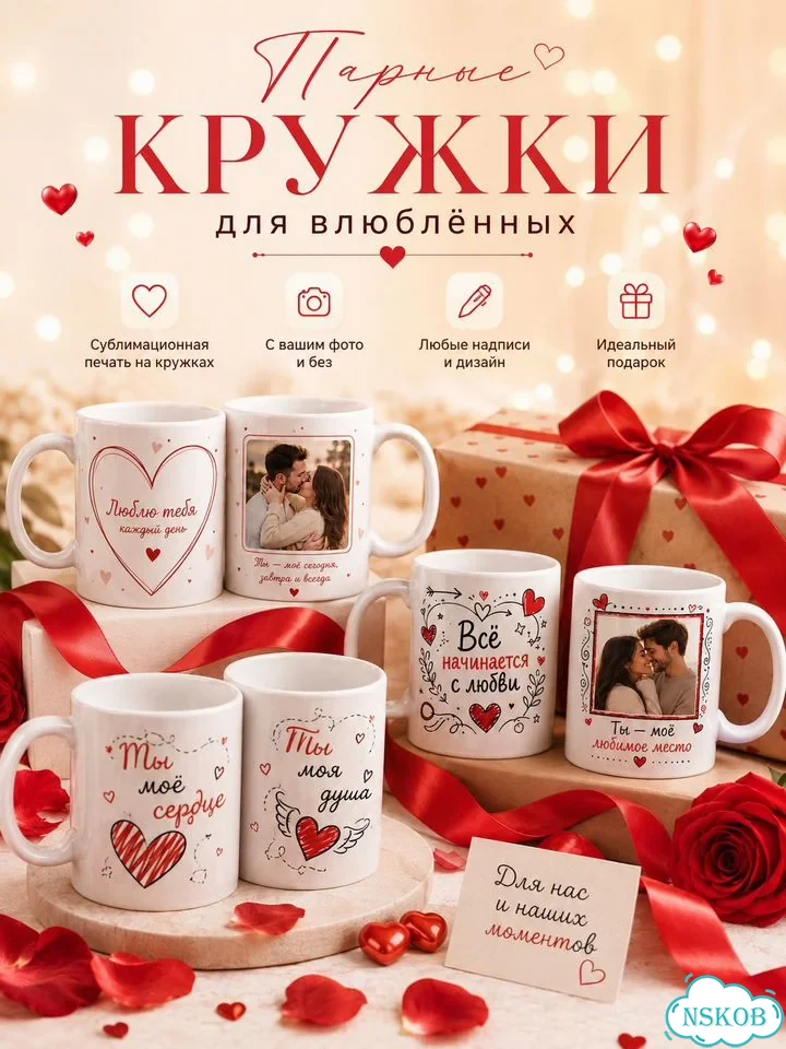 Парные кружки влюблённым фото 1