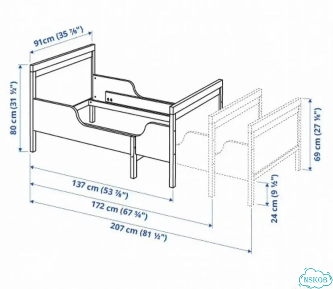 Детская раздвижная кровать Сундвик Икеа фото 2