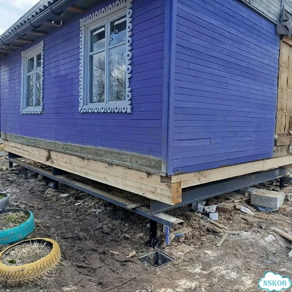 Замена венцов замена лаг подъем дома фото 9