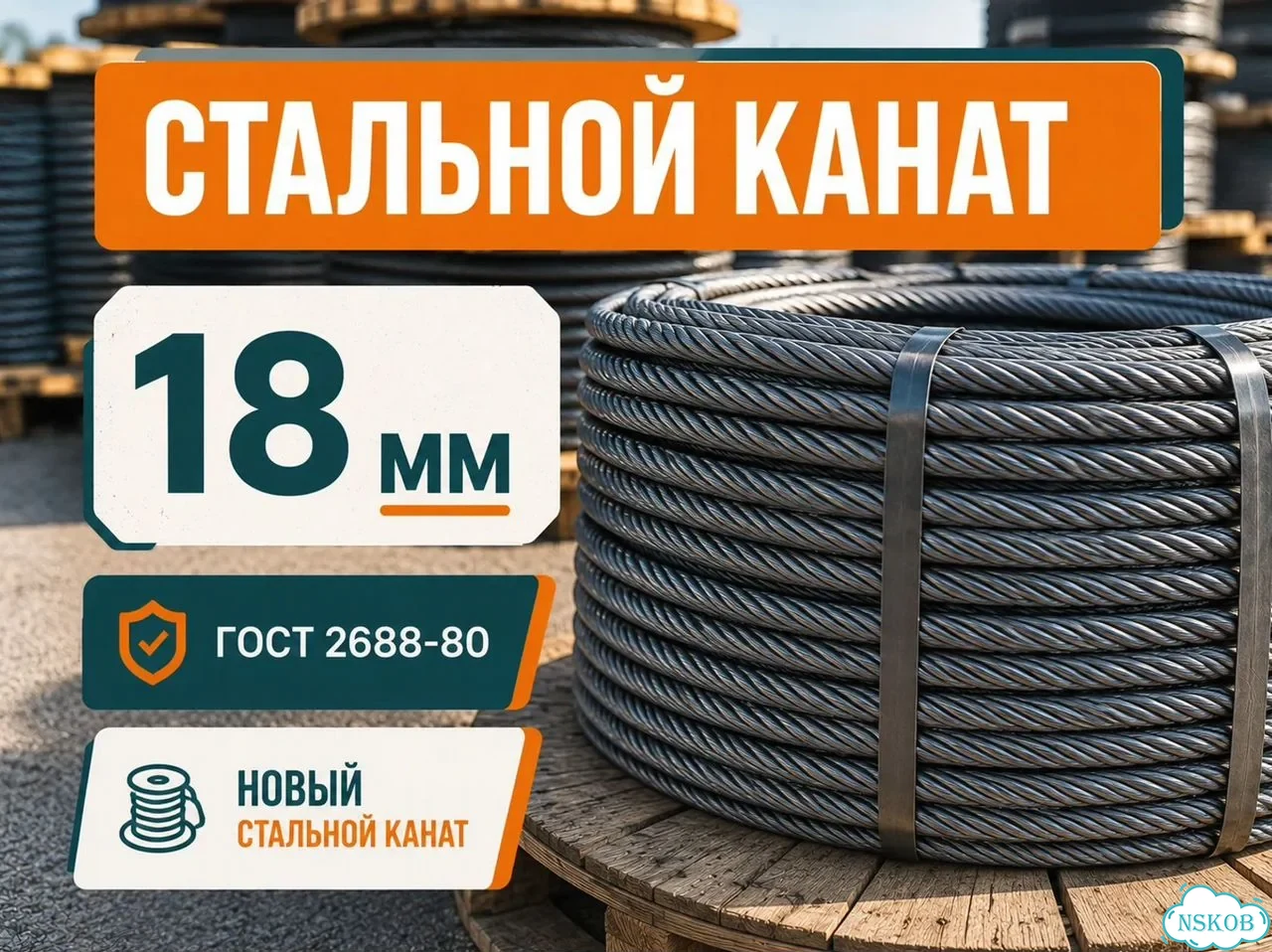 Трос 18 мм № К18-1582 фото 1