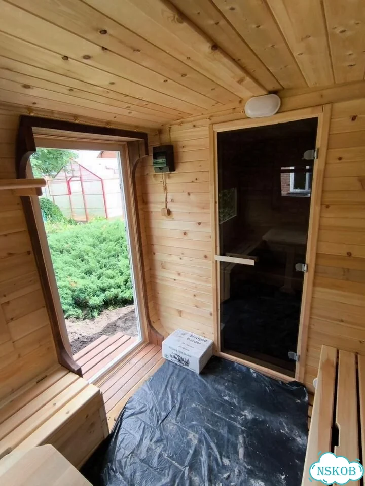 Баня бочка под ключ из кедра. Доставка и установка фото 6