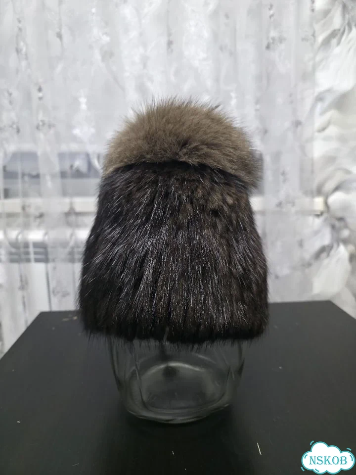 Норковая вязаная шапка фото 2