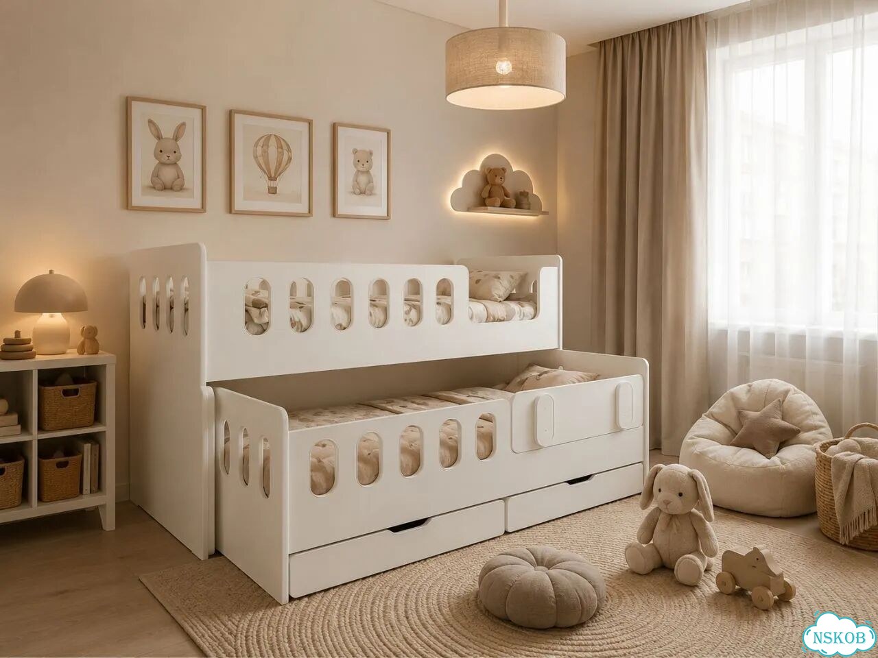 Кровать Детская Двухъярусная Выкатная 160*80 фото 5