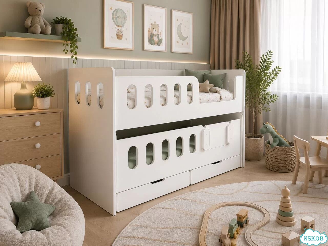Кровать Детская Двухъярусная Выкатная 160*80 фото 7