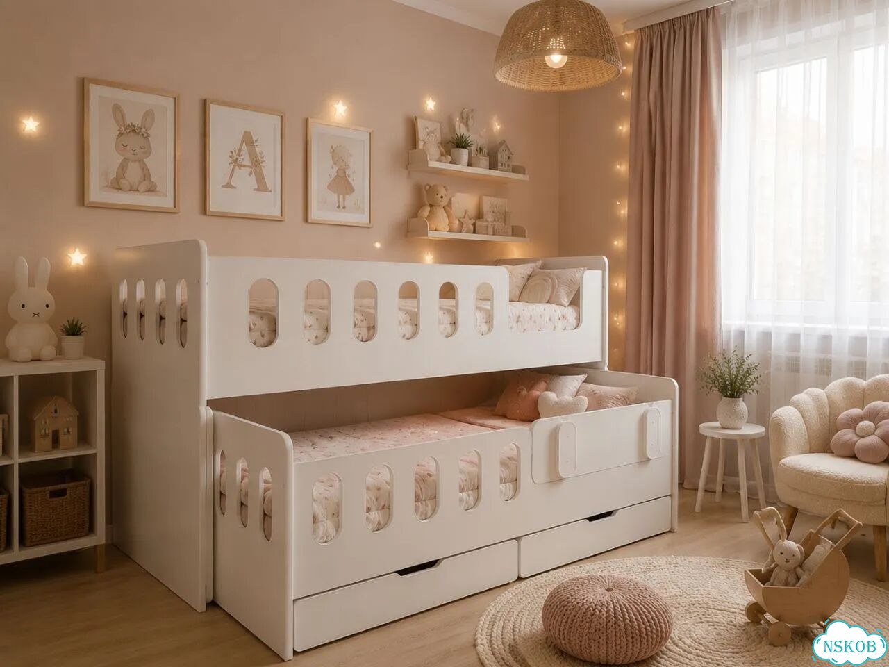 Кровать Детская Двухъярусная Выкатная 160*80 фото 8