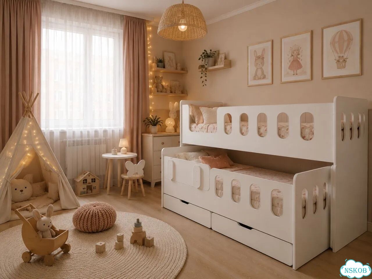 Кровать Детская Двухъярусная Выкатная 160*80 фото 9