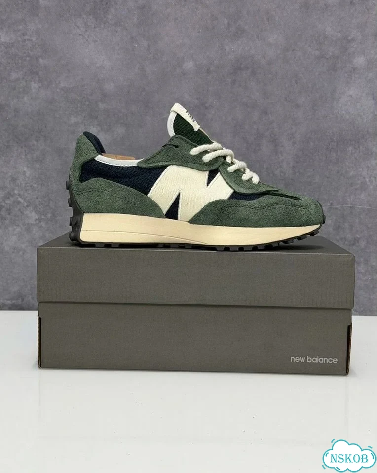Кроссовки NEW balance 327 зеленые фото 1