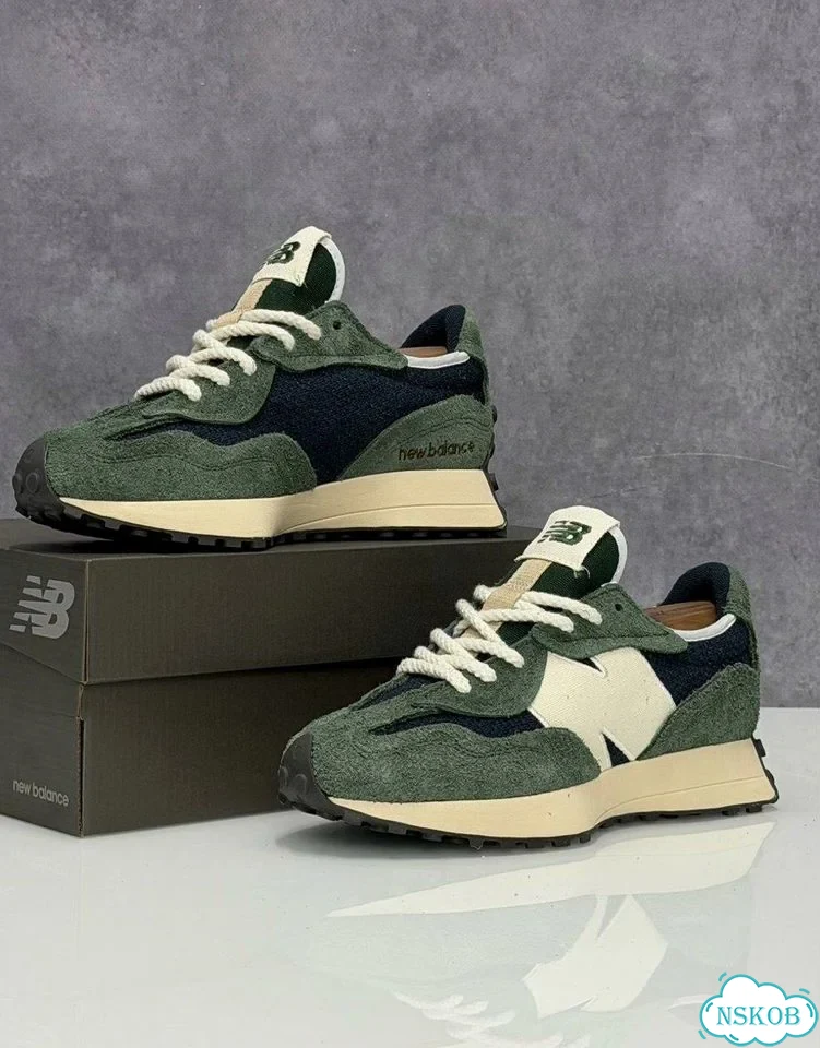 Кроссовки NEW balance 327 зеленые фото 2