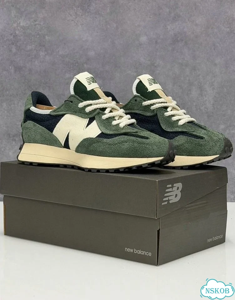 Кроссовки NEW balance 327 зеленые фото 3