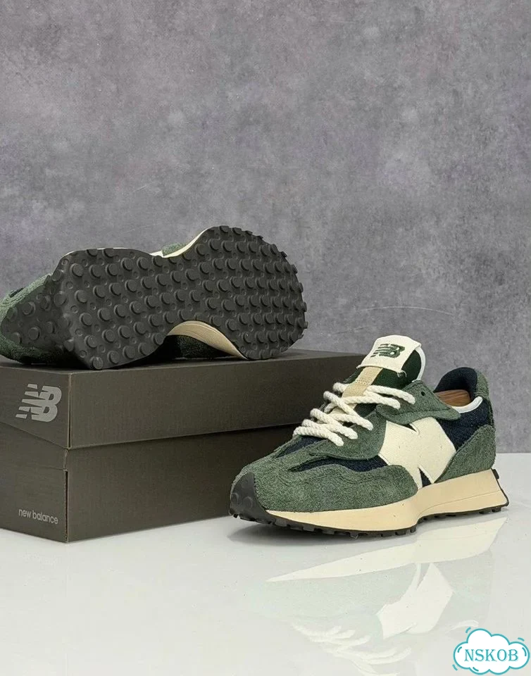 Кроссовки NEW balance 327 зеленые фото 4