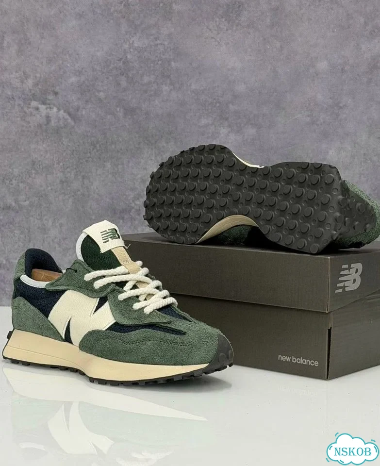 Кроссовки NEW balance 327 зеленые фото 6
